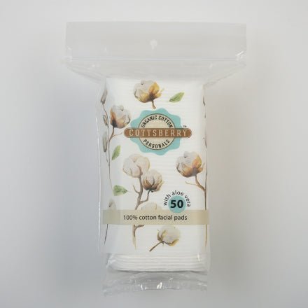 Organic Cotton Square Facial Pads 50s